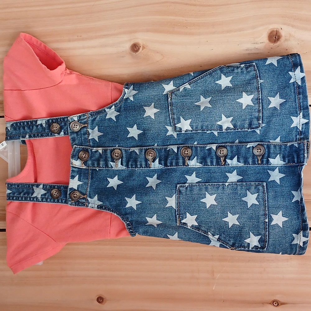 Wonder Nation Blue Star Print Kids Casual Dress